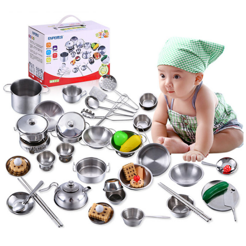 Mini Chef | Conjunto de Utensílios de Cozinha Infantil em Aço Inox