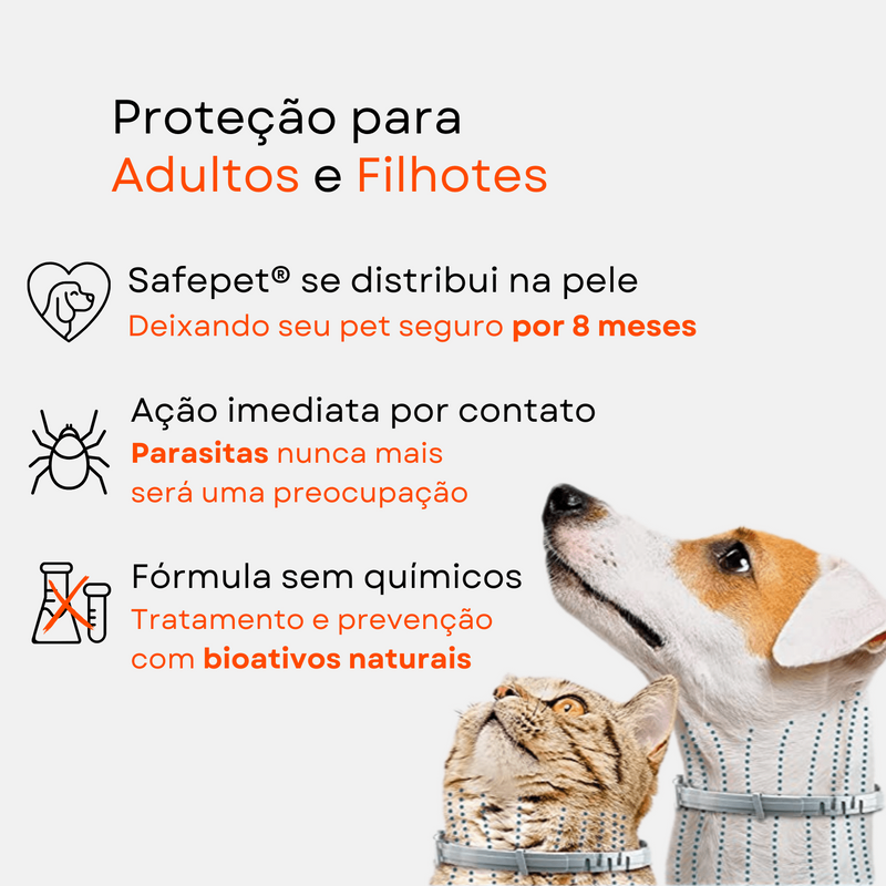 Colar SafePet | Anti Pulgas e Carrapatos - seu pet saudável